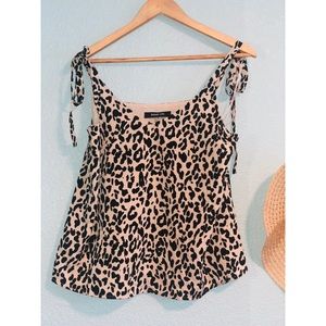 Sugar lips cheetah print tie blouse!
